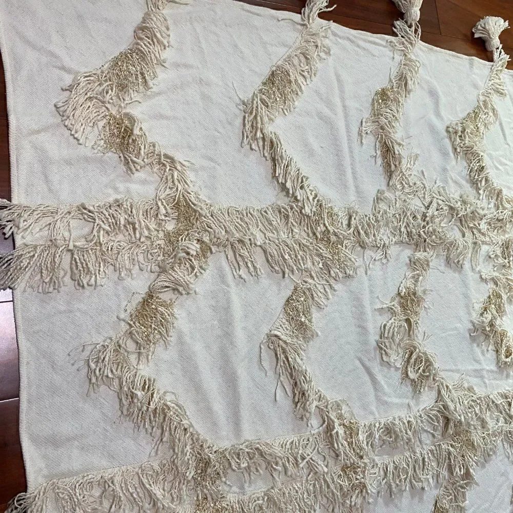 ANTHROPOLOGIE Fringe Bay Throw Blanket